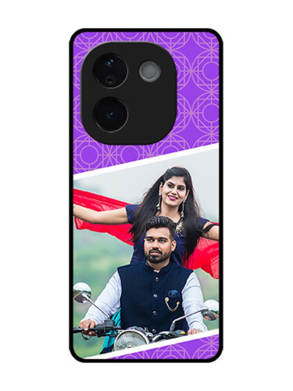 Custom iQOO Z9s Pro 5G Custom Metal Phone Case - Violet Color Pattern Design