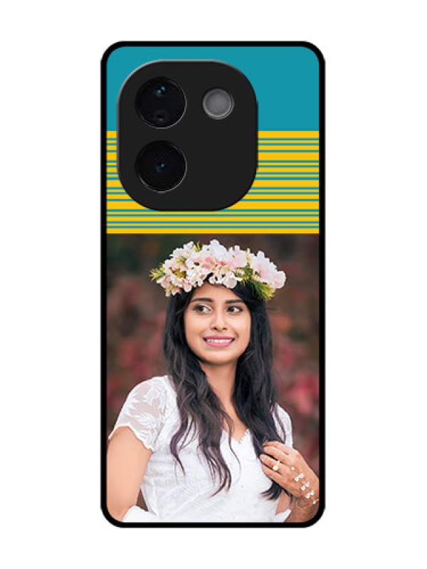 Custom iQOO Z9s Pro 5G Custom Metal Phone Case - Yellow and Blue Design