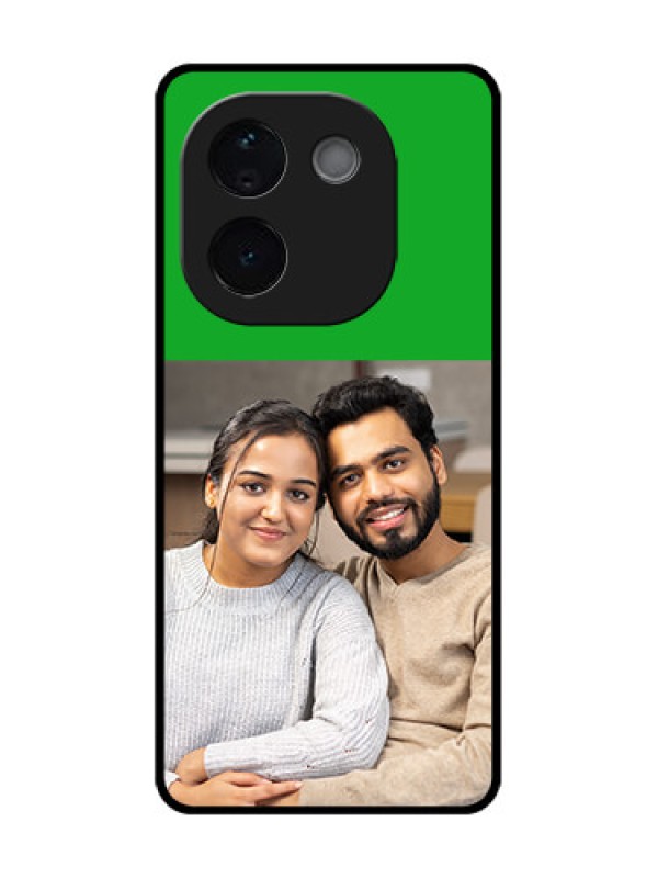 Custom iQOO Z9s Pro 5G Custom Metal Phone Case - Green Pattern Design