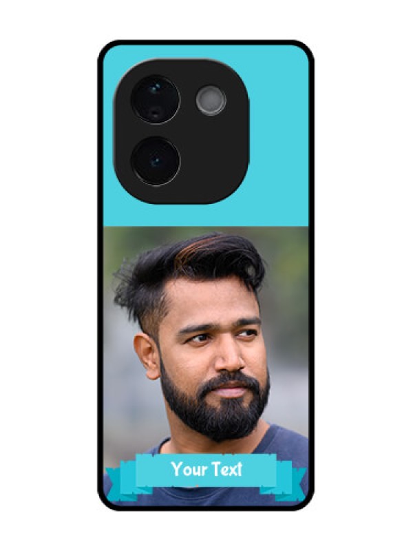 Custom iQOO Z9s Pro 5G Custom Metal Phone Case - Blue Color Design