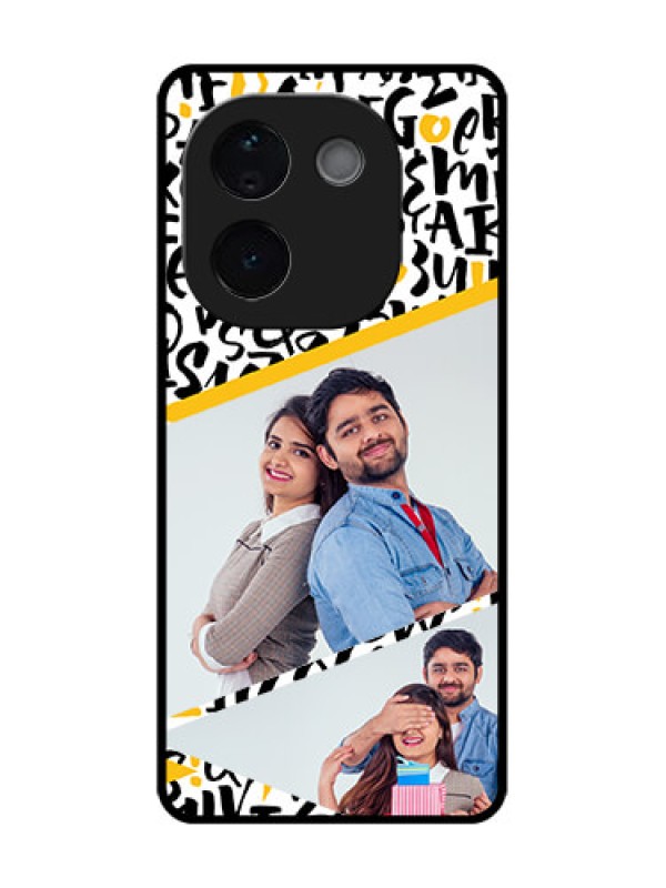 Custom iQOO Z9s Pro 5G Custom Metal Phone Case - Letters Pattern Design