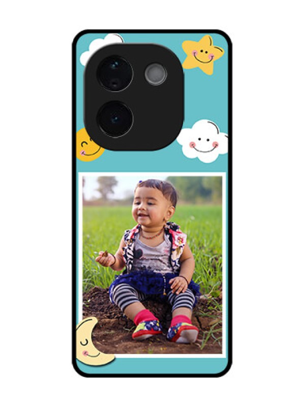 Custom iQOO Z9s Pro 5G Custom Metal Phone Case - Smiley Kids Stars Design