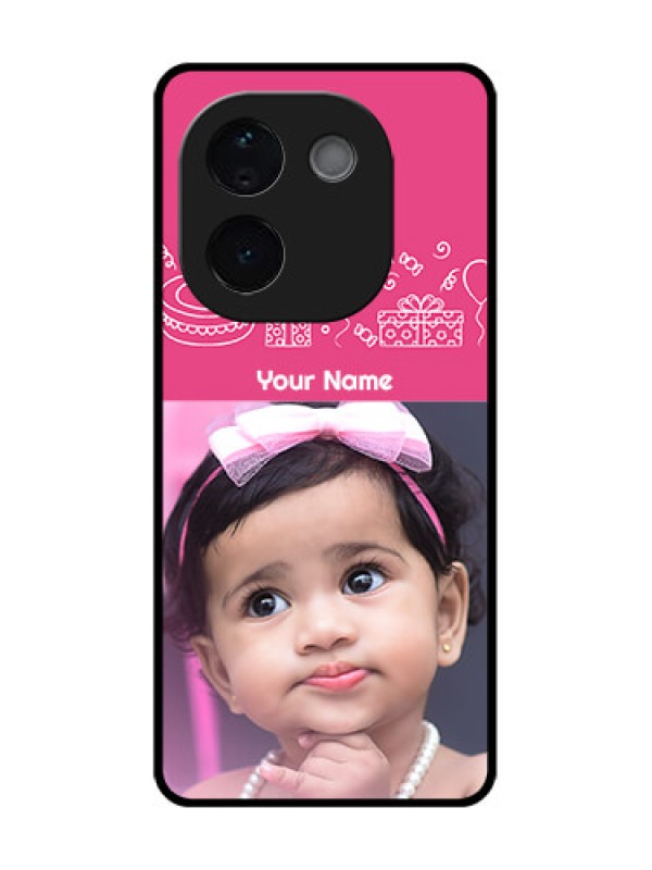 Custom iQOO Z9s Pro 5G Custom Metal Phone Case - With Birthday Line Art Design