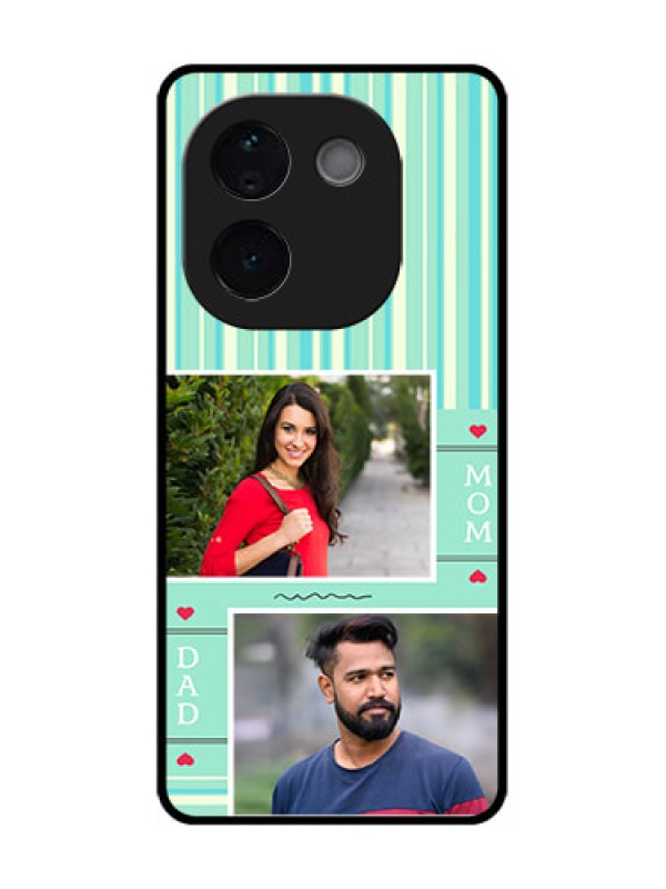 Custom iQOO Z9s Pro 5G Custom Metal Phone Case - Mom and Dad Pic Design