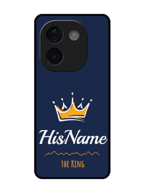Custom iQOO Z9s Pro 5G Custom Metal Phone Case - King With Name Design