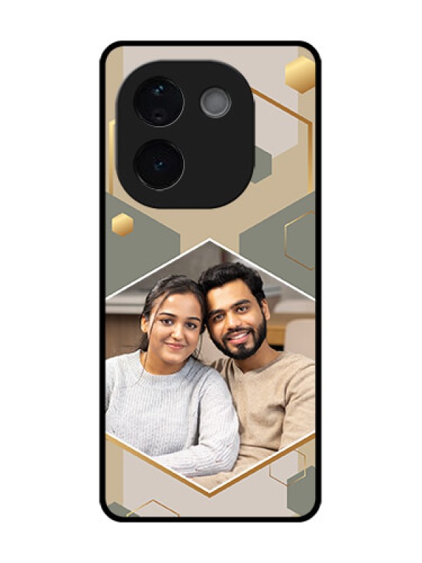 Custom iQOO Z9s Pro 5G Custom Metal Phone Case - Stylish Hexagon Pattern Design
