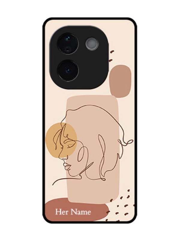 Custom iQOO Z9s Pro 5G Custom Metal Phone Case - Calm Woman Line Art Design