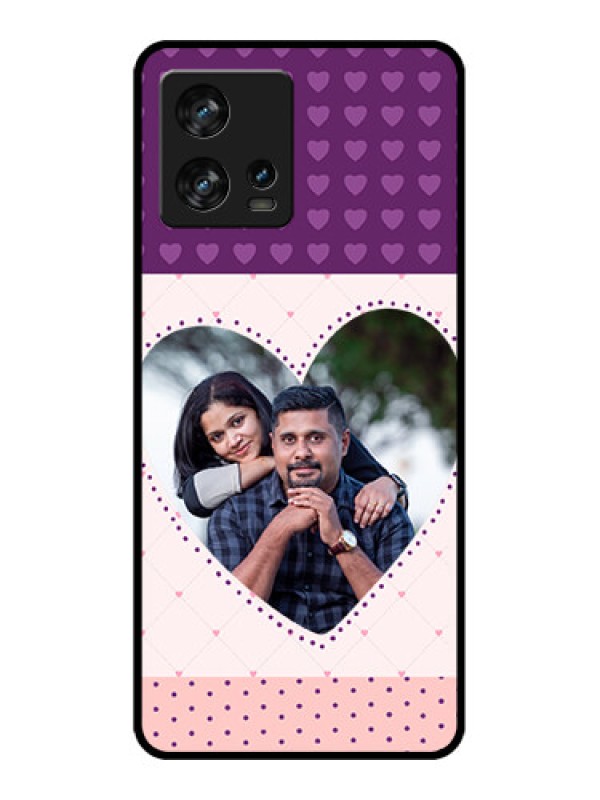 Custom Motorola Edge 30 Fusion Custom Metal Phone Case - Violet Love Dots Design