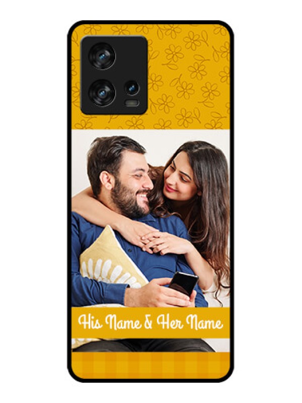 Custom Motorola Edge 30 Fusion Custom Metal Phone Case - Yellow Floral Design