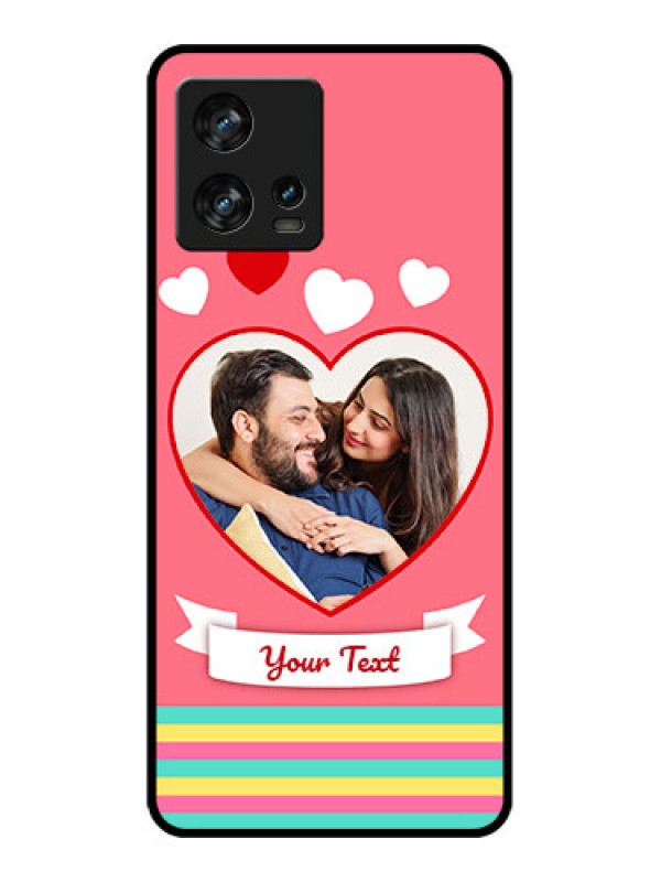 Custom Motorola Edge 30 Fusion Custom Metal Phone Case - Love Shapes Doodle Design