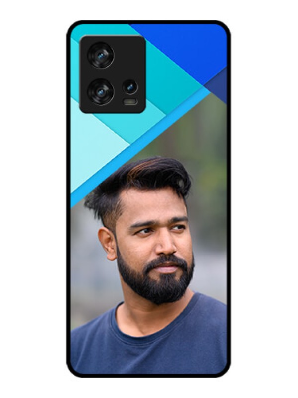 Custom Motorola Edge 30 Fusion Custom Metal Phone Case - Blue Pattern Design