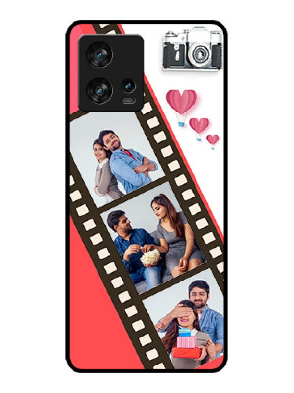 Custom Motorola Edge 30 Fusion Custom Metal Phone Case - 3 Image Holder With Film Reel