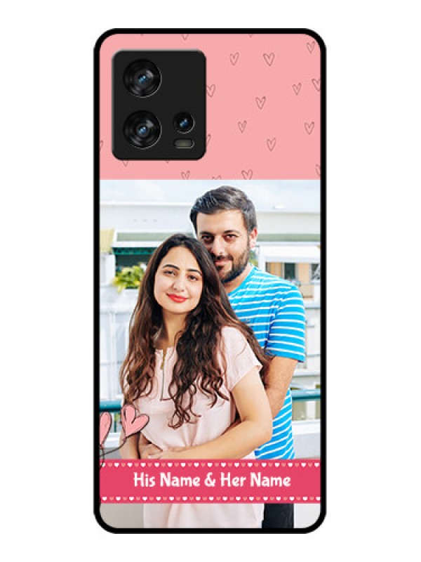 Custom Motorola Edge 30 Fusion Custom Metal Phone Case - Love Design Peach Color