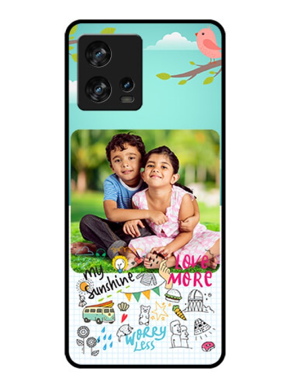 Custom Motorola Edge 30 Fusion Custom Metal Phone Case - Doodle Love Design