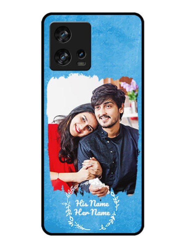 Custom Motorola Edge 30 Fusion Custom Metal Phone Case - Blue Color Vintage Design