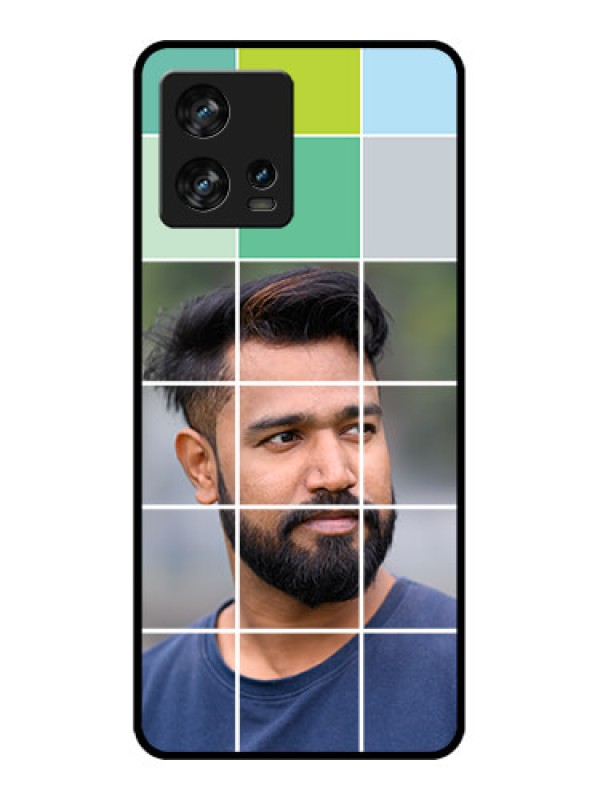 Custom Motorola Edge 30 Fusion Custom Metal Phone Case - With White Box Pattern