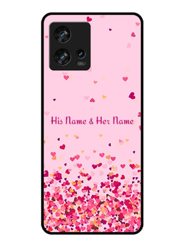 Custom Motorola Edge 30 Fusion Custom Metal Phone Case - Floating Hearts Design