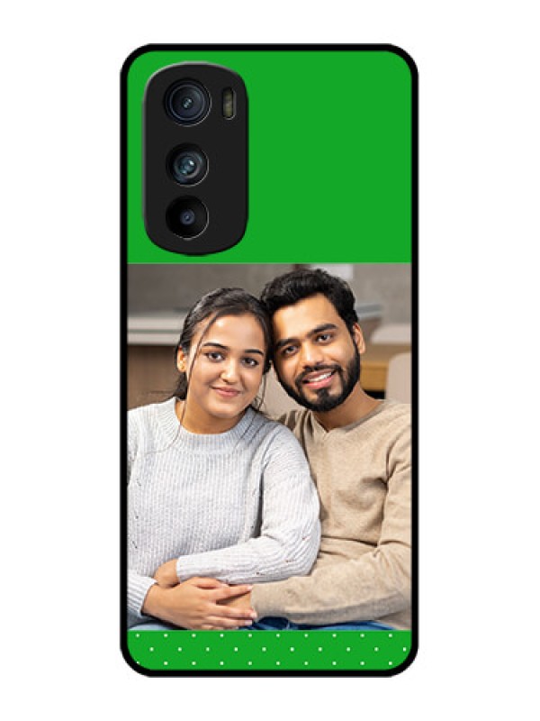 Custom Motorola Edge 30 Custom Metal Phone Case - Green Pattern Design