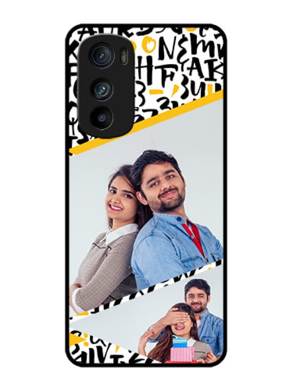 Custom Motorola Edge 30 Custom Metal Phone Case - Letters Pattern Design