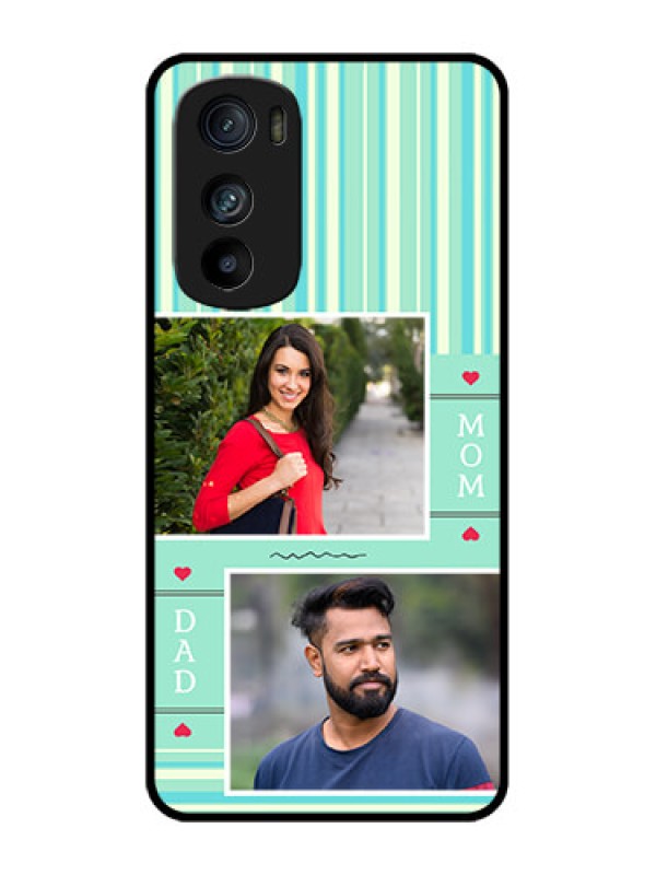 Custom Motorola Edge 30 Custom Metal Phone Case - Mom and Dad Pic Design
