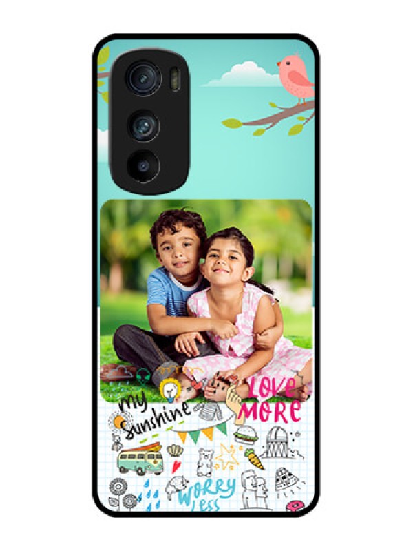 Custom Motorola Edge 30 Custom Metal Phone Case - Doodle Love Design