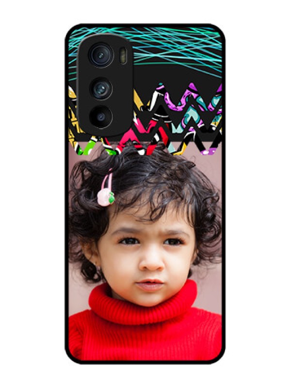 Custom Motorola Edge 30 Custom Metal Phone Case - Neon Abstract Design