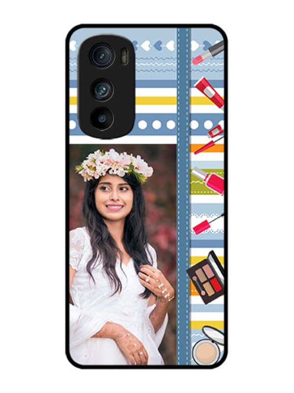 Custom Motorola Edge 30 Custom Metal Phone Case - Makeup Icons Design