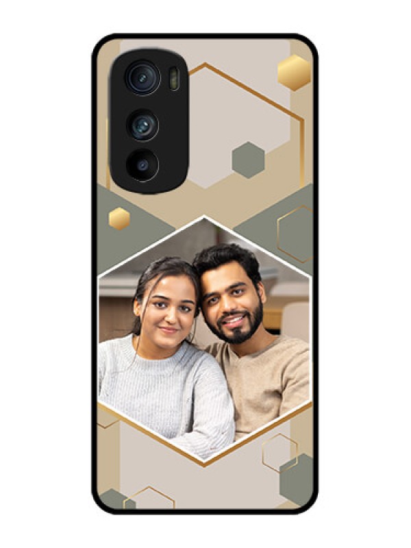 Custom Motorola Edge 30 Custom Metal Phone Case - Stylish Hexagon Pattern Design