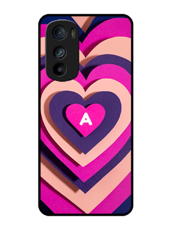 Custom Motorola Edge 30 Custom Metal Phone Case - Cute Heart Pattern Design