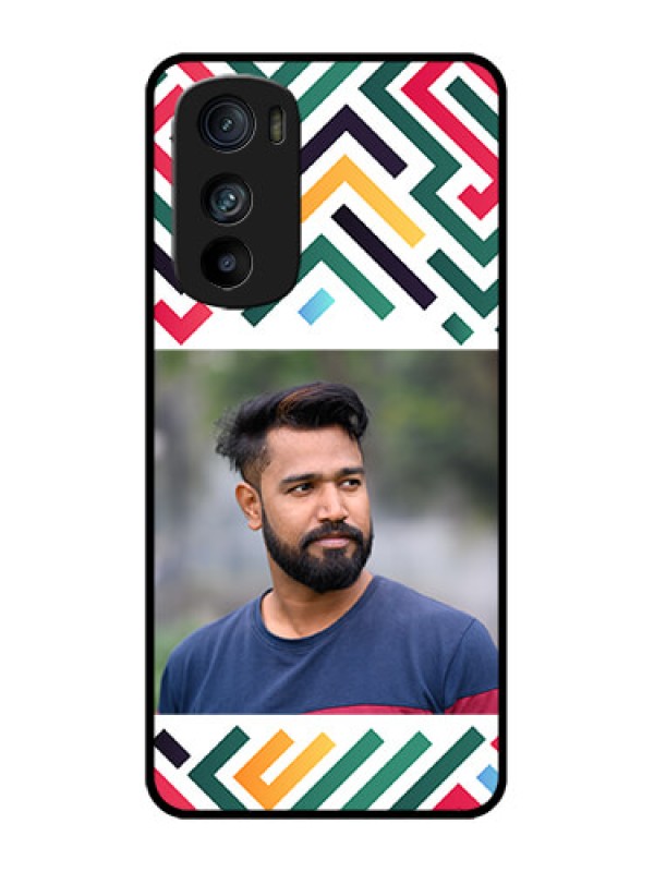 Custom Motorola Edge 30 Custom Metal Phone Case - Colorful Maze Pattern Design