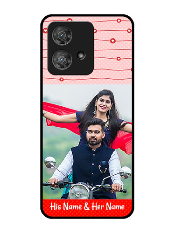 Custom Motorola Edge 40 Neo Custom Metal Phone CaseRed Pattern Case Design