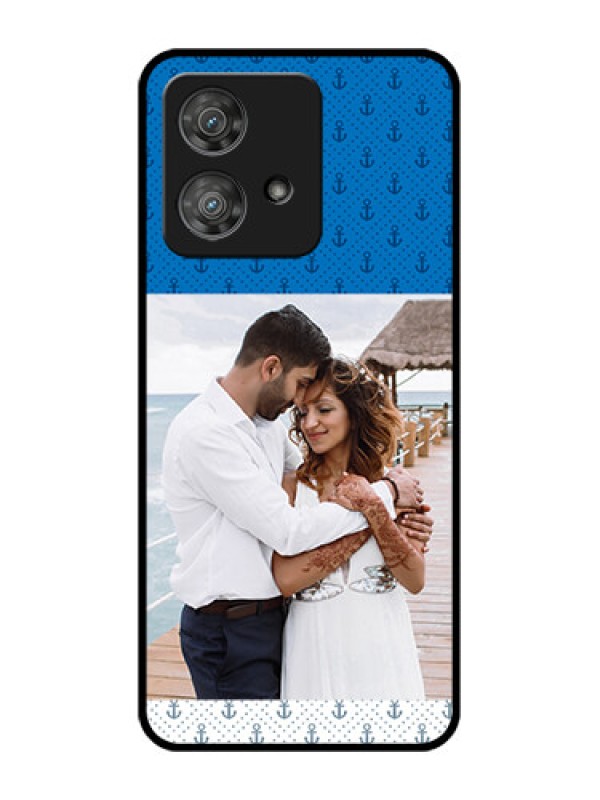 Custom Motorola Edge 40 Neo Custom Metal Phone CaseBlue Anchors Design
