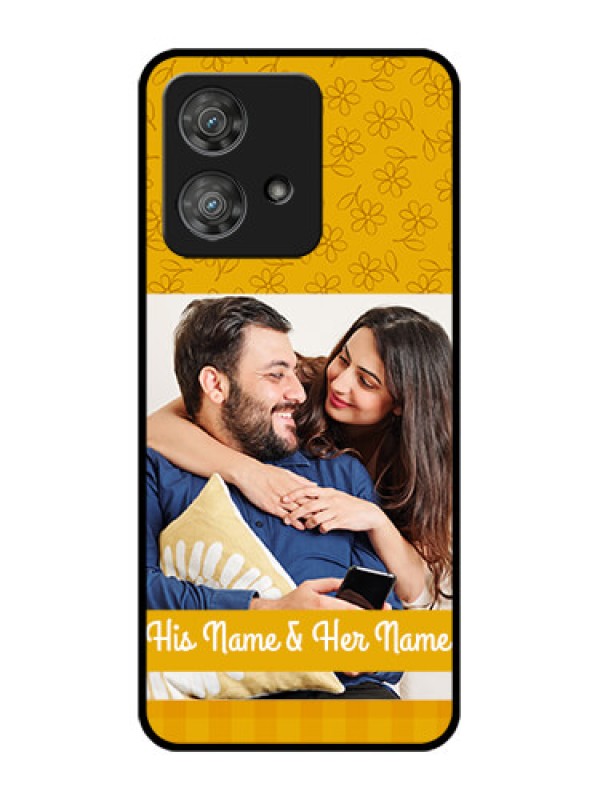 Custom Motorola Edge 40 Neo Custom Metal Phone CaseYellow Floral Design