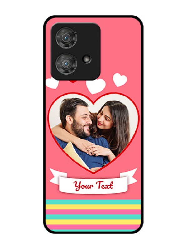 Custom Motorola Edge 40 Neo Custom Metal Phone CaseLove Shapes Doodle Design