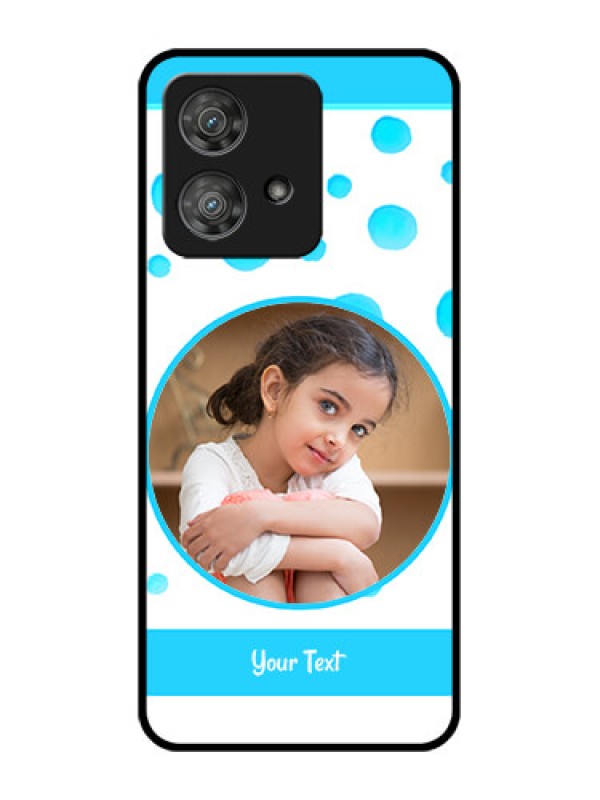 Custom Motorola Edge 40 Neo Custom Metal Phone CaseBlue Bubbles Pattern Design