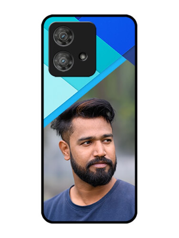 Custom Motorola Edge 40 Neo Custom Metal Phone CaseBlue Pattern Design