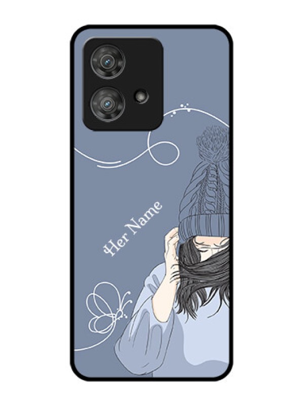 Custom Motorola Edge 40 Neo Custom Metal Phone CaseGirl In Winter Outfit Design