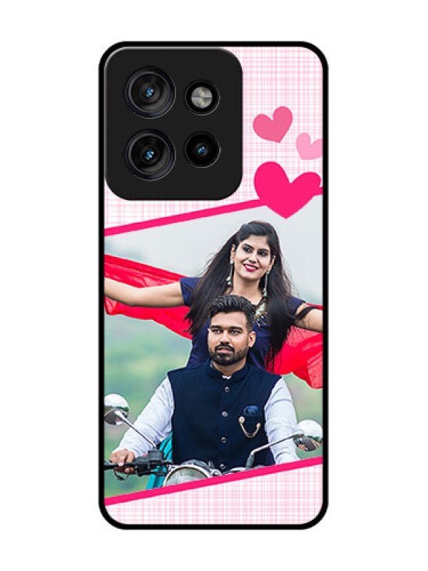 Custom Motorola Edge 50 Neo Custom Metal Phone Case - Love Shape Heart Design