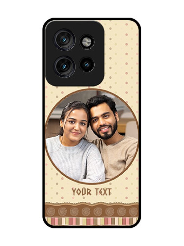 Custom Motorola Edge 50 Neo Custom Metal Phone Case - Brown Dotted Mobile Case Design