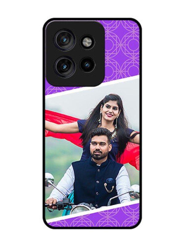 Custom Motorola Edge 50 Neo Custom Metal Phone Case - Violet Color Pattern Design