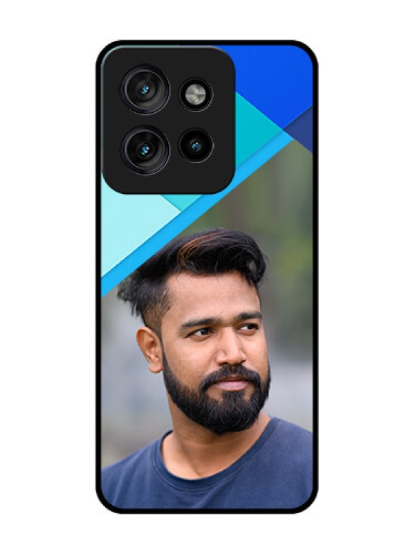 Custom Motorola Edge 50 Neo Custom Metal Phone Case - Blue Pattern Design