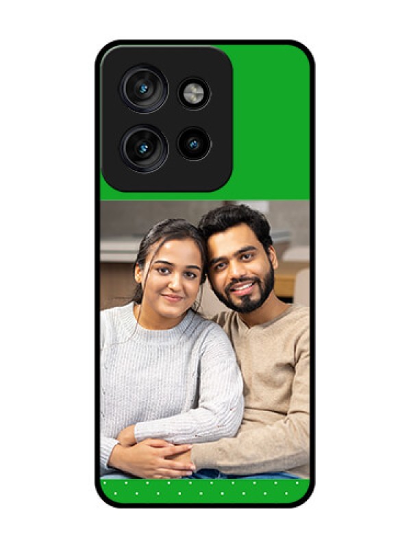 Custom Motorola Edge 50 Neo Custom Metal Phone Case - Green Pattern Design