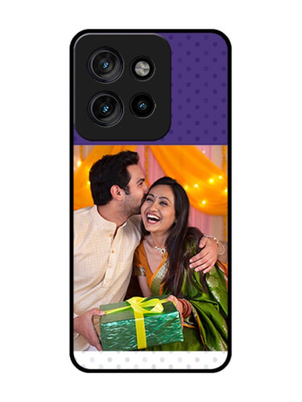 Custom Motorola Edge 50 Neo Custom Metal Phone Case - Violet Colored Pattern Design