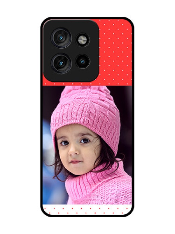Custom Motorola Edge 50 Neo Custom Metal Phone Case - Red Pattern Design