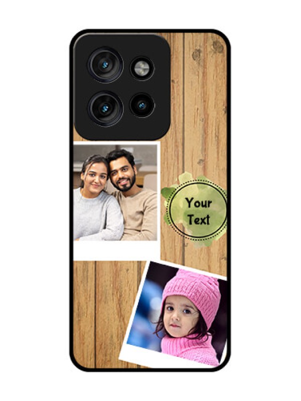 Custom Motorola Edge 50 Neo Custom Metal Phone Case - Wooden Texture Design