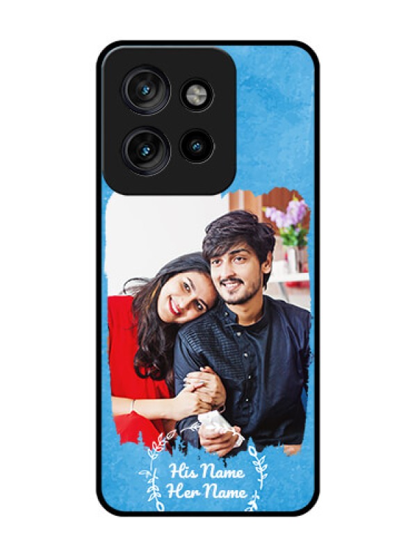 Custom Motorola Edge 50 Neo Custom Metal Phone Case - Blue Color Vintage Design