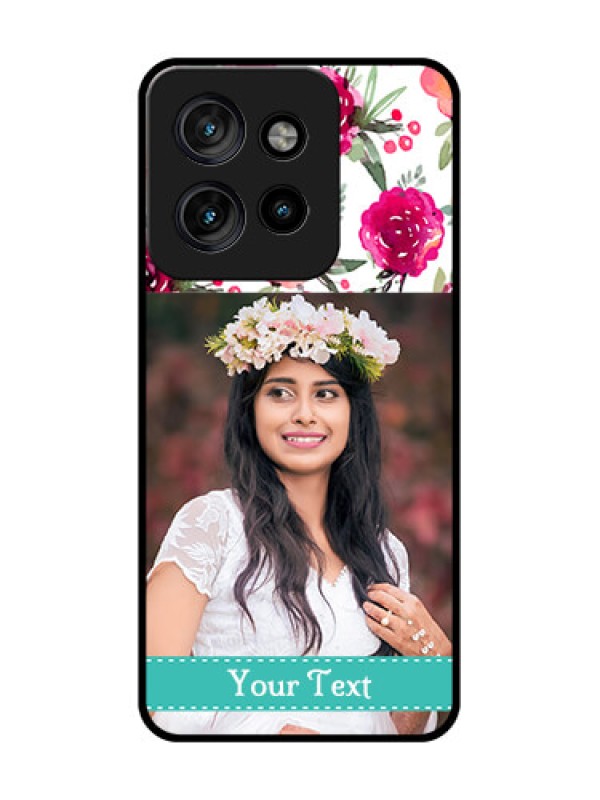 Custom Motorola Edge 50 Neo Custom Metal Phone Case - Water Colors Floral Design