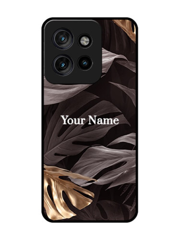 Custom Motorola Edge 50 Neo Custom Metal Phone Case - Wild Leaves Digital Paint Design