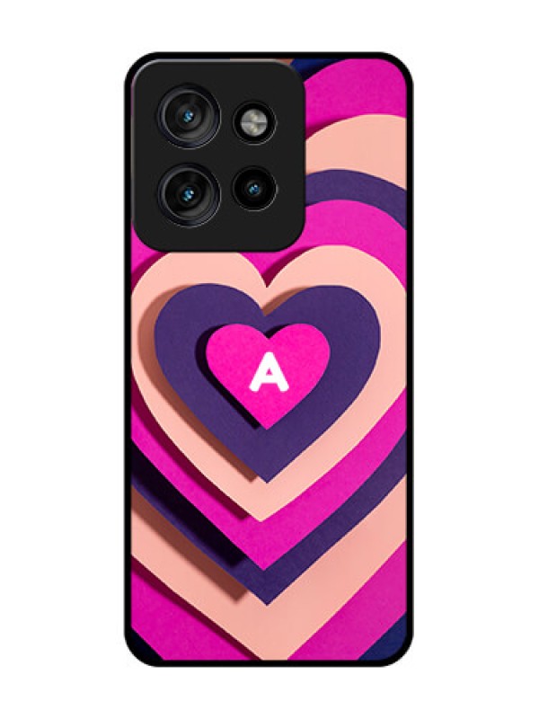 Custom Motorola Edge 50 Neo Custom Metal Phone Case - Cute Heart Pattern Design