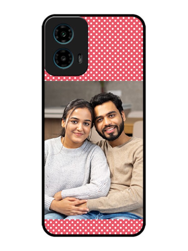 Custom Motorola G45 5G Custom Metal Phone Case - White Dotted Design